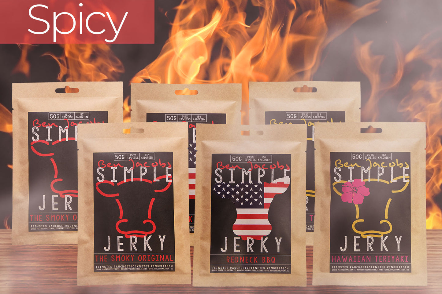 Simple Jerky - Scatola Piccante (6 x 50g)