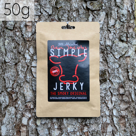 Simple Jerky The Smoky Original (50g) – Fein geräuchertes Trockenfleisch aus hochwertigem Rindfleisch